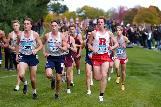 Liam Tilton running at Big Ten Cross Country Championships