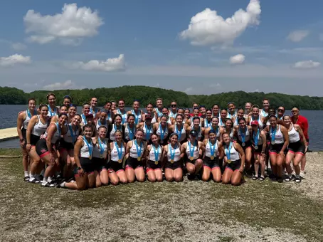 The 2026 Rutgers women's rowing team at the conclusion of the Big Ten Championships