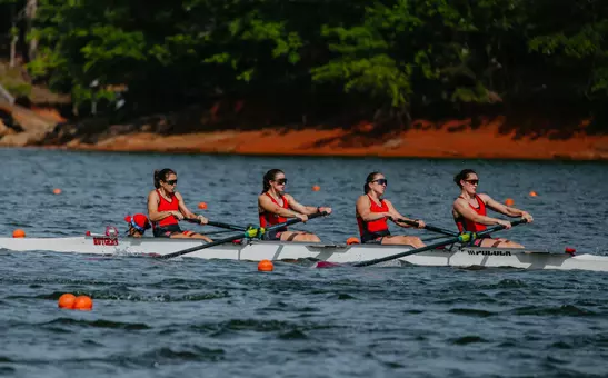 Rutgers Varsity 4 on Lake Lanier in Gainesville, Georgia, at the 2026 NCAA Championships