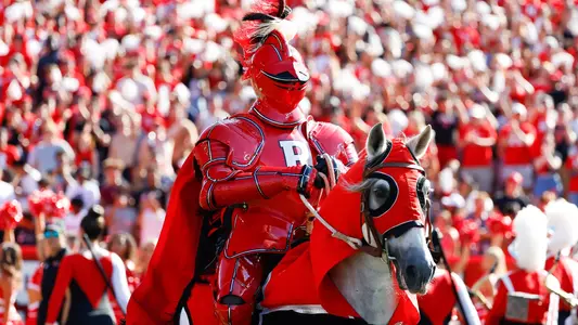 Scarlet Knight on Horse Mascot