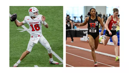 Athan Kaliakmanis and Charlee Crawford receive Big Ten Medal of Honor