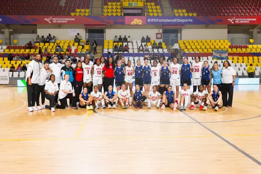 Rutgers women's basketball at the FISU America Games with Team Argentina