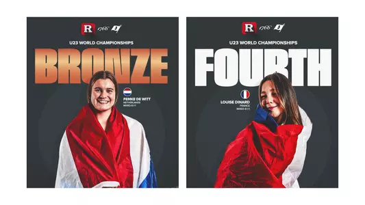 Femke de Witt bronze medal and Louise Dinard fourth place U23 World Rowing Championship mixed eight graphics