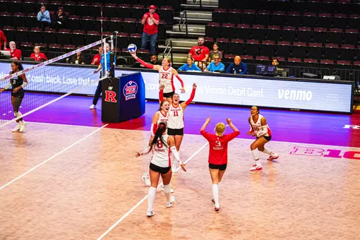 PISCATAWAY, N.J. - SEPTEMBER 11: Rutgers takes on Delaware in women's volleyball at Jersey Mike's Arena on Friday, September 11, 2026. Photograph by Bianca Borja