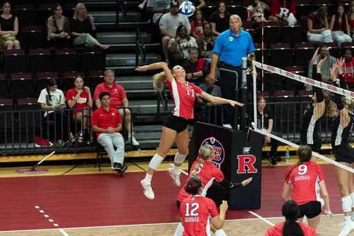 PISCATAWAY, N.J. - SEPTEMBER 12: Rutgers takes on Rider in women's volleyball at Jersey Mike's Arena on Saturday, September 12, 2026. Photograph by Joe Cucinotta