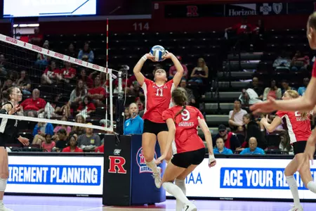 PISCATAWAY, N.J. - SEPTEMBER 12: Rutgers takes on Rider in women's volleyball at Jersey Mike's Arena on Saturday, September 12, 2026. Photograph by Joe Cucinotta