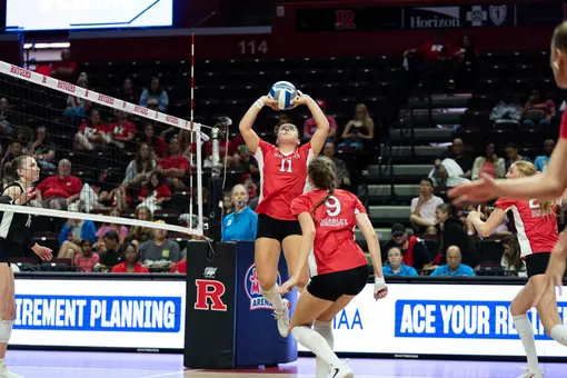 PISCATAWAY, N.J. - SEPTEMBER 12: Rutgers takes on Rider in women's volleyball at Jersey Mike's Arena on Saturday, September 12, 2026. Photograph by Joe Cucinotta