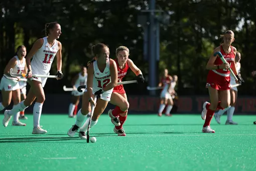 Rutgers Maryland Field Hockey Action Shot