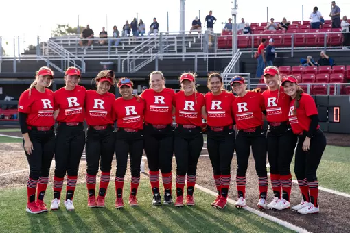 PISCATAWAY, N.J. - SEPTEMBER 18: Rutgers takes on Monmouth in a fall ball game at the RU Softball Complex on Friday, September 18, 2026. Photograph by Kate Butler