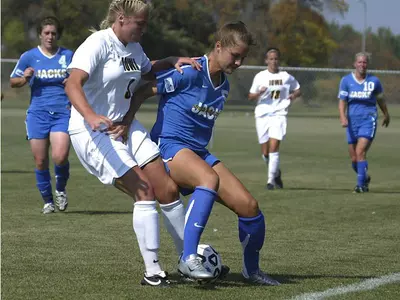 Goosen's two goals lead SDSU to a 2-1 double overtime vicory over NDSU