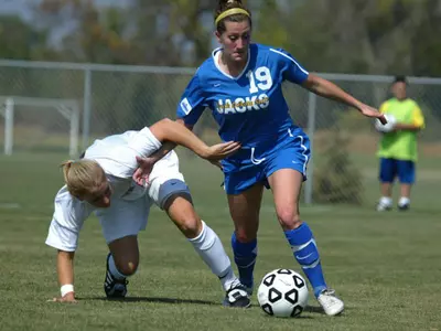 Two goals by Justice leads Jacks to victory over Liberty