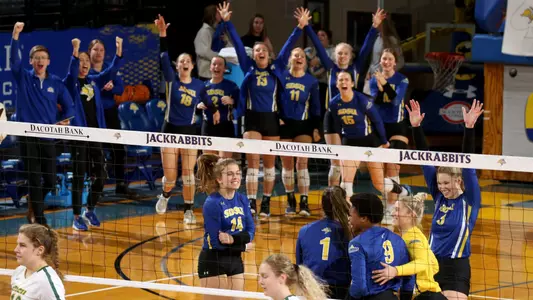 South Dakota State volleyball team celebration