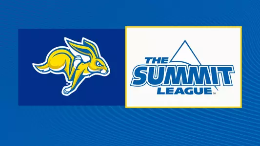 Graphic with SDSU Jackrabbits logo and Summit League logo