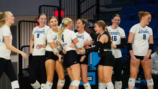 Volleyball team celebration