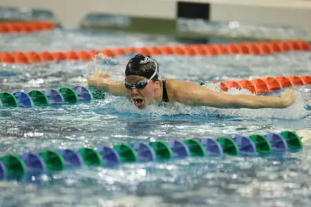 SIOUX FALLS, SD - February 3: University of South Dakota Swimming Invitational at the Midco Aquatic Center on February 3, 2024 in Sioux Falls, South Dakota. (Photo by Dave Eggen/Inertia)
