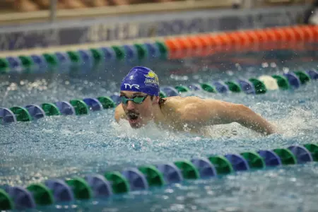 SIOUX FALLS, SD - February 3: University of South Dakota Swimming Invitational at the Midco Aquatic Center on February 3, 2024 in Sioux Falls, South Dakota. (Photo by Dave Eggen/Inertia)