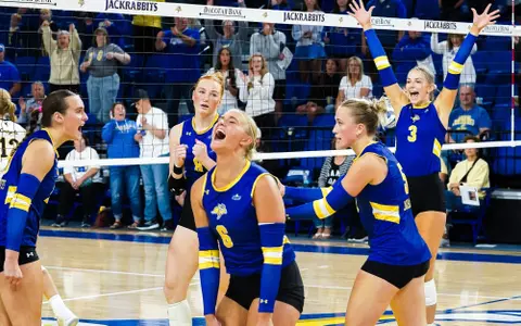 Volleyball team celebration
