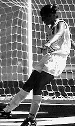 Jessica Messner scores for the Ladyjack soccer team against McNeese State.