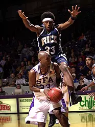 F Percy Green led SFA with seven rebounds in the win over Texas Southern.