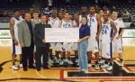 The Lumberjacks raised $11,269 for National Merit Scholars in the Hoops for Scholars game.