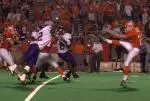Ryan Smith blocks punt to set up SFA's game tying score.
