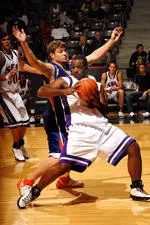 Senior center Antuane Miller led SFA with 16 points against Sam Houston State
