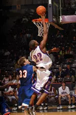 Junior forward Kyle Jacobs tied for the team lead with five rebounds in SFA's win at Texas State
