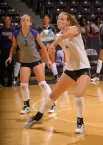Jami Hill led the Ladyjacks with 22 digs against Sam Houston.