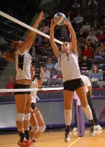 Freshman Whitney Schott finished with a team-high 23 assists.
