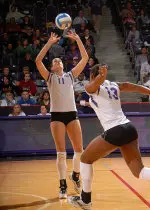 Shelly Swendig was one of three Ladyjacks with 13 kills against Lamar.