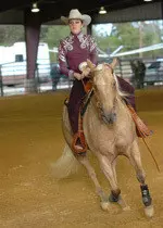 Jenny Martin picked up a point in reining.