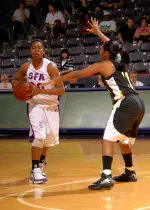 Freshman Decreasha Goodner scored a 21 points against Grambling State.