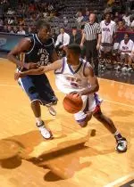 Freshman Eddie Williams was one of four Lumberjacks to reach double figures in scoring against Jackson State