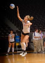 Traci Rohde had 12 kills and four blocks in SFA's semifinal win.