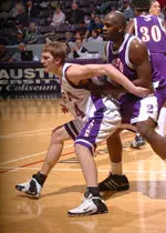 Sophomore center Matt Kingsley scored 15 points to lead SFA in Monday's loss against Northwestern State