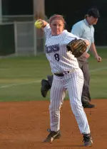 Third baseman Briana Bishop drove in two runs in Wednesday's doubleheader at UNT