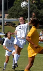 Junior Megan Cash scored two goals, including the game-winner in Friday's 2-1 win at Sam Houston State