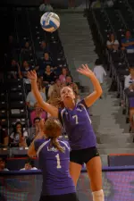 Whitney Schott dished out 62 assists in four sets against Sam Houston, the top four-set mark in the SLC this season.