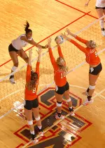 Amber Williams-Roberts knocked home a career-best 12 kills against Lamar.