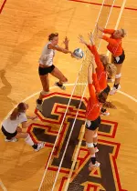 MC Bottles hit .500 with 17 kills in Saturday's first round match loss against Sam Houston.