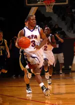 Sophomore guard Eddie Williams scored a career-high 25 points in SFA's 112-111 win over North Dakota State Friday