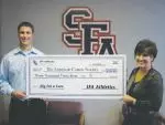 The Stephen F. Austin volleyball team raised more than $3,000 in its Dig For the Cure effort last fall