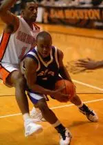 Sophomore point guard Eric Bell had nine points and eight assists in SFA's first game against Sam Houston State this season
