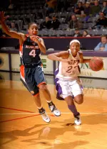 Senior Nikki Carr records a double-double in her final home game.