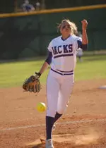 Freshman Monika Covington recorded seven strikeouts in SFA's 2-0 loss at Texas A&M Friday