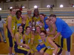 Charity Egenti (#15) poses with her teammates after winning the 2007-08 Spanish National Title.