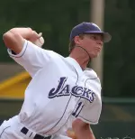 Kevin Thomas gave up only two runs in seven innings for SFA on Sunday.