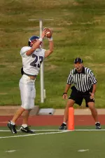 Freshman Taylor Lokey hauls in one of his two touchdown catches Saturday night.