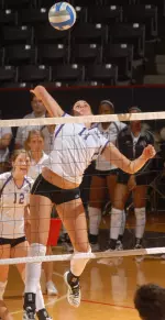 Shelly Swendig led the SFA offense with 14 kills against North Texas.