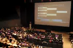 SFA fans pack the Baker Pattillo Student Center Theather for FCS Playoff Selection Show.